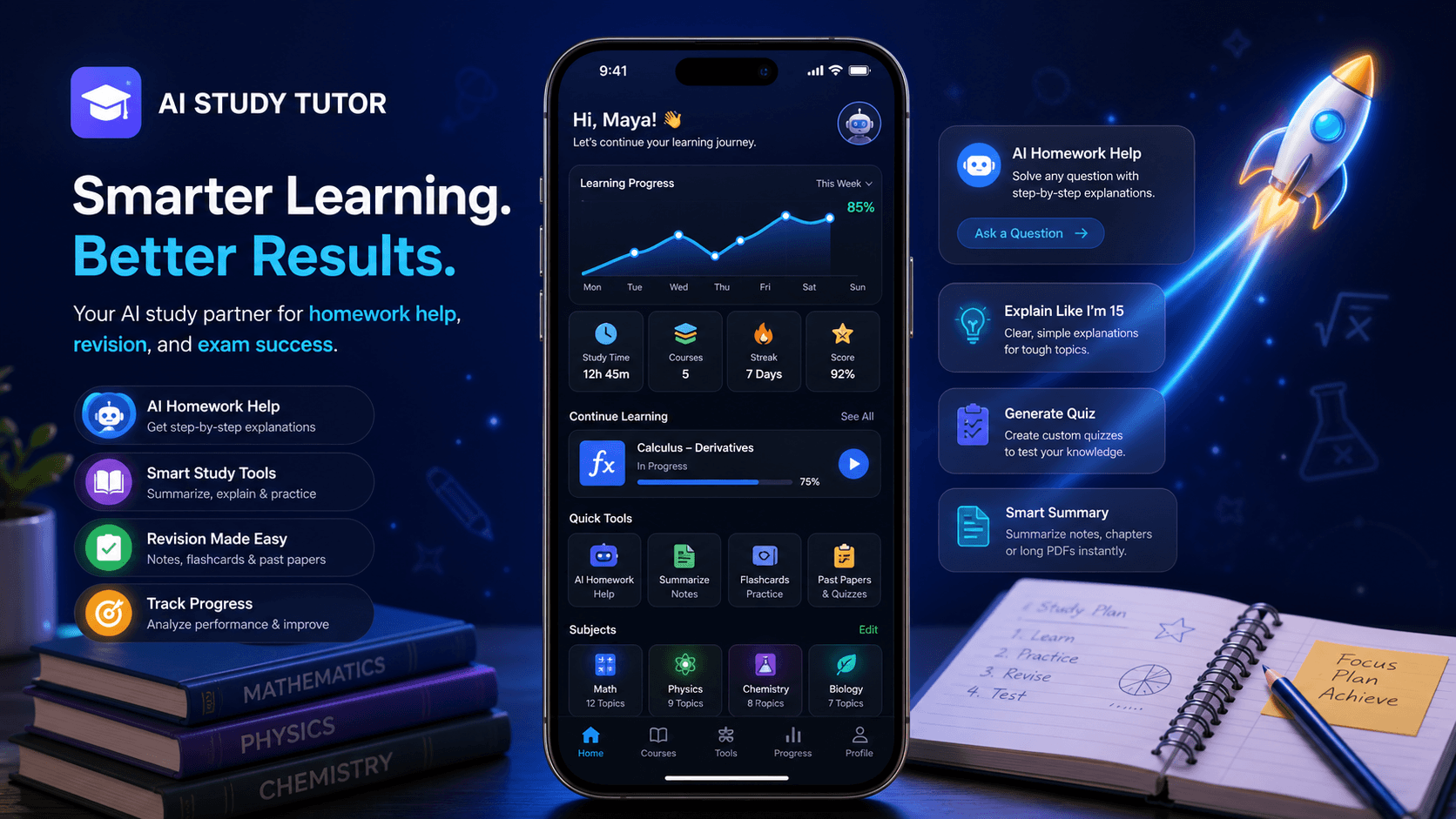 AI Study Tutor original app screen