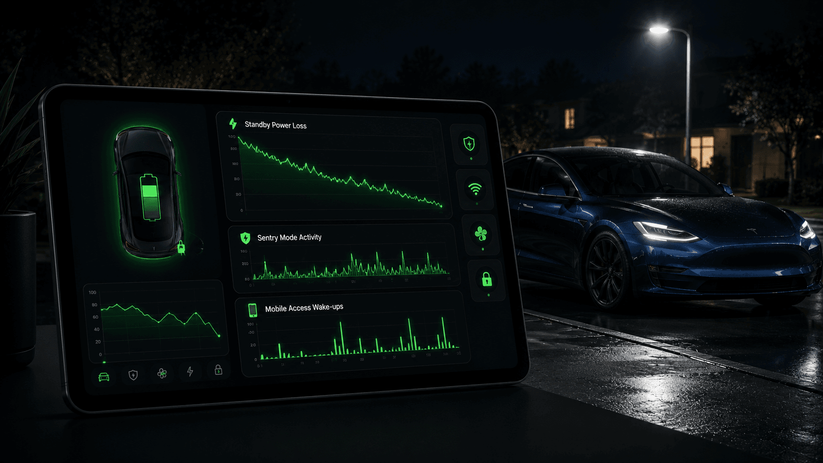 Tesla Phantom Battery Drain cover from Tesla App – Elvee