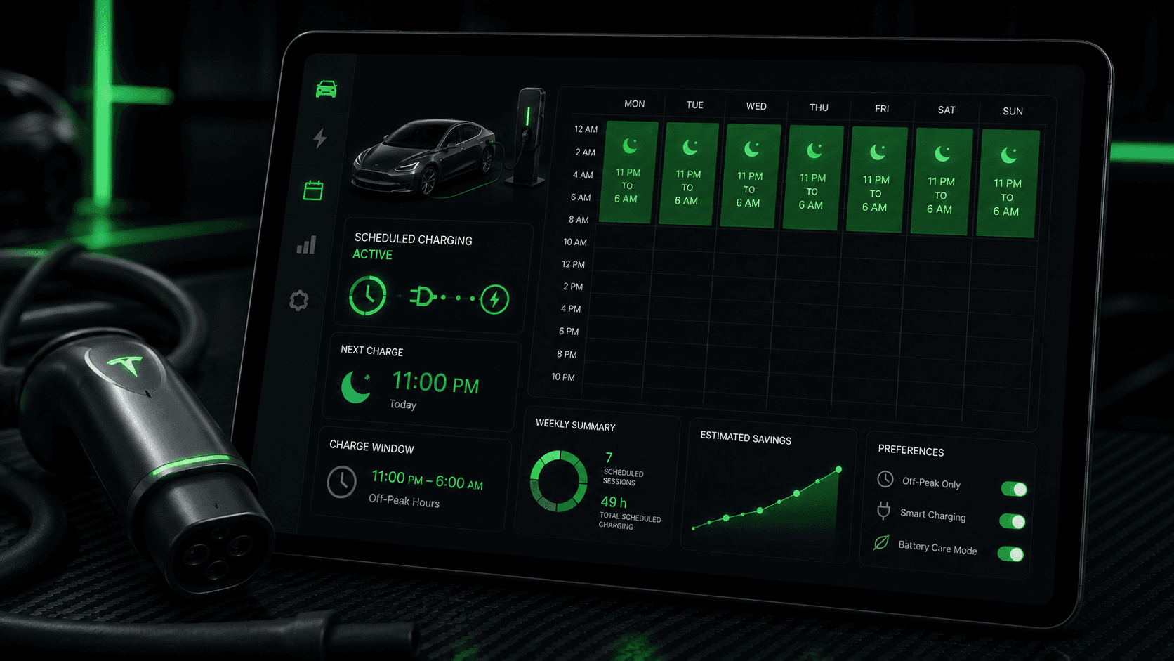 Tesla Charging Schedule Guide cover from Tesla App – Elvee