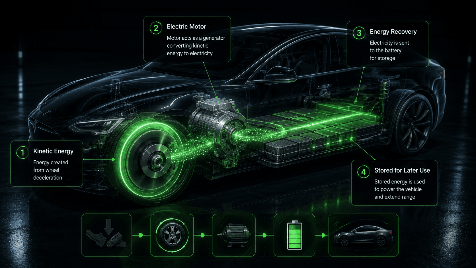 How Regenerative Braking Works cover from Tesla App – Elvee