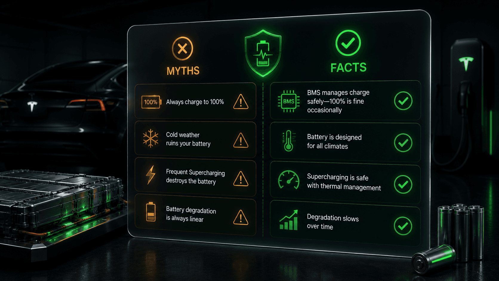 Tesla Battery Health Myths cover from Tesla App – Elvee