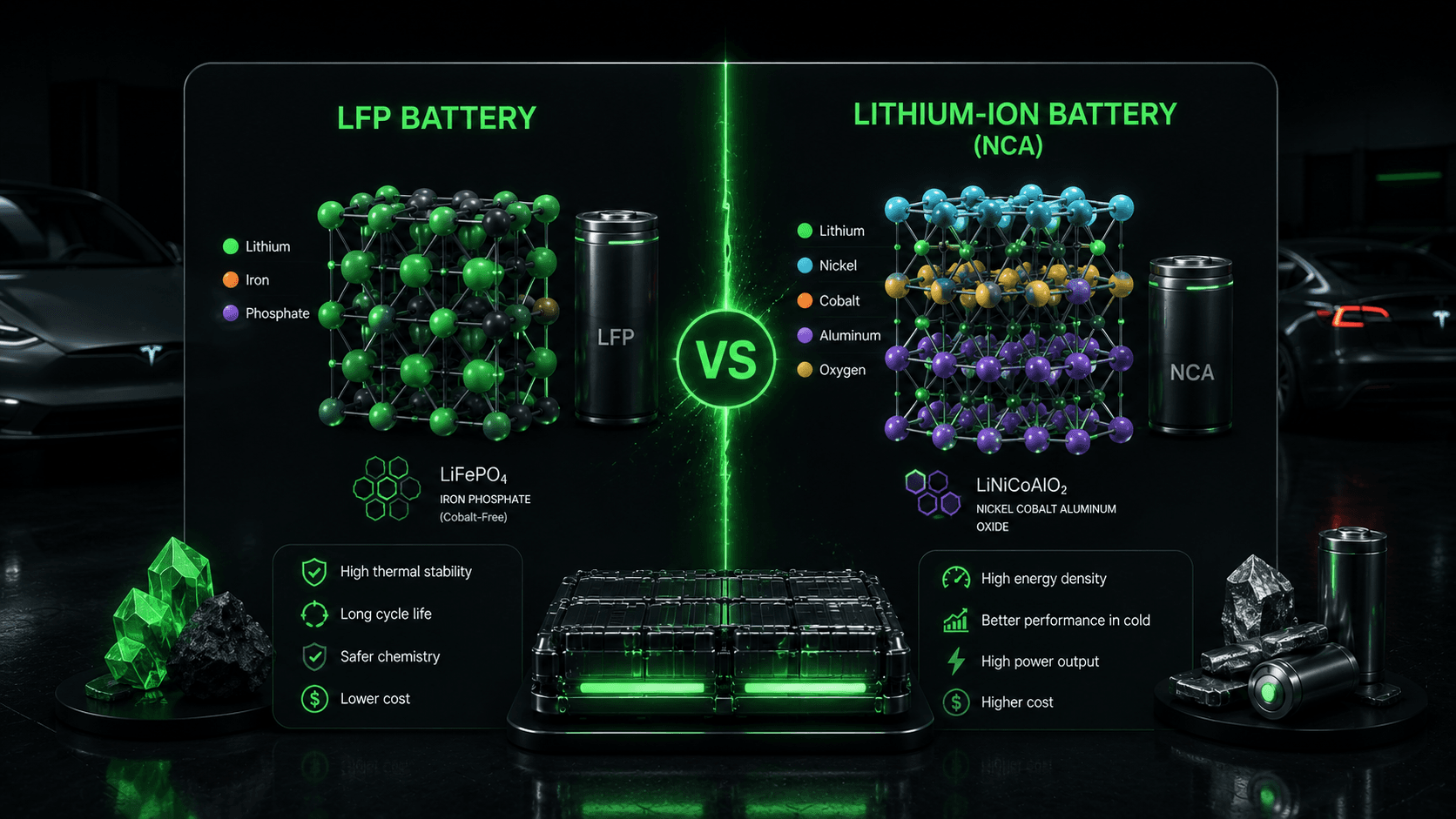 Tesla LFP vs Lithium-ion Batteries cover from Tesla App – Elvee