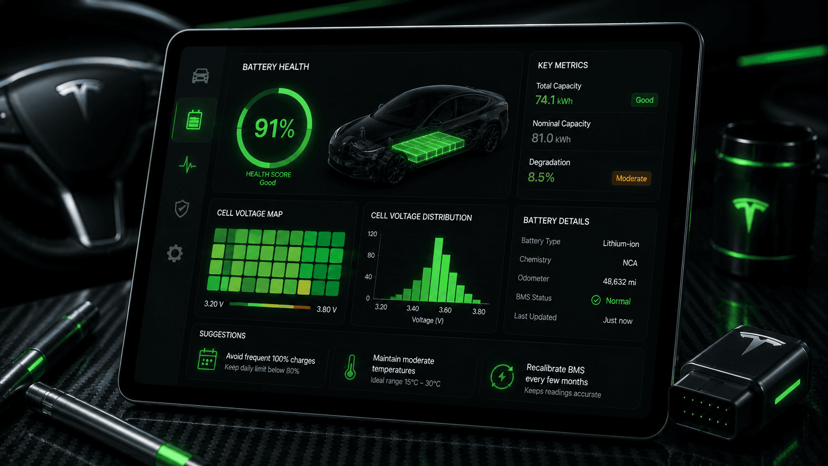 How to Check Tesla Battery Health cover from Tesla App – Elvee